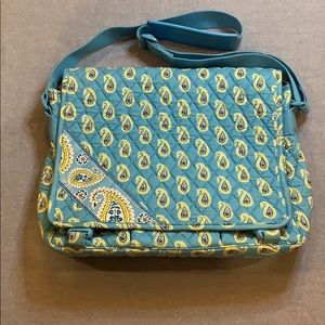Vera Bradley, Paisley Blue & Lime Green Laptop Bag